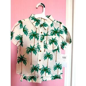 Toddler Boys' Button Down 2 pc Shorts Set Palm Trees Grayson Mini size 4T